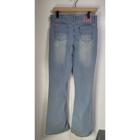 MUDD Juniors SZ 9 90's y2k Distressed Destroyed Light Wash Denim Jeans - Picture 2 of 10